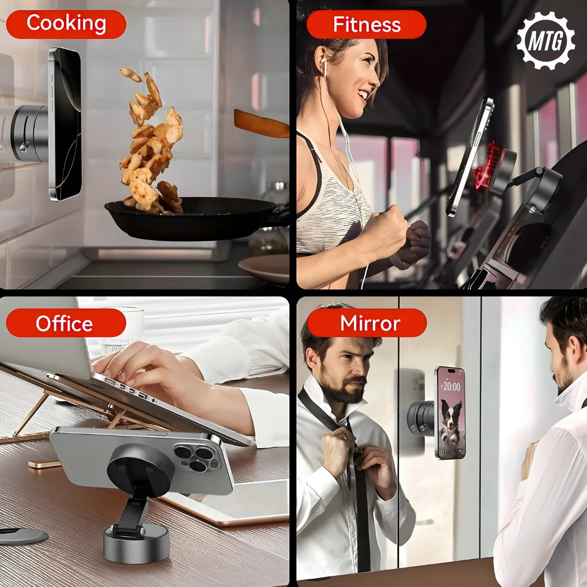 Magnetic Suction Phone Holder – Multi-Use Glass Mount (Car, Home & Office)