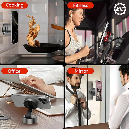 Magnetic Suction Phone Holder – Multi-Use Glass Mount (Car, Home & Office)