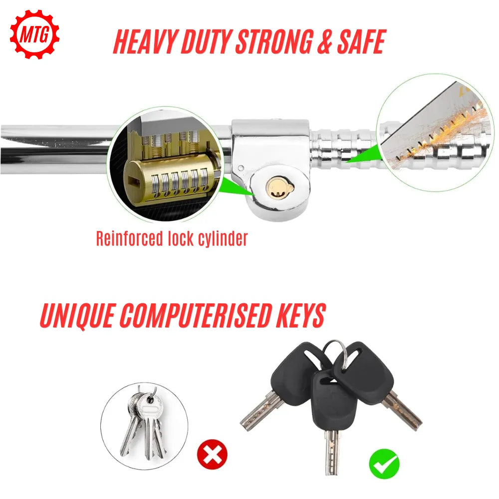 Heavy Duty Retractable Car Steering & Pedal Lock