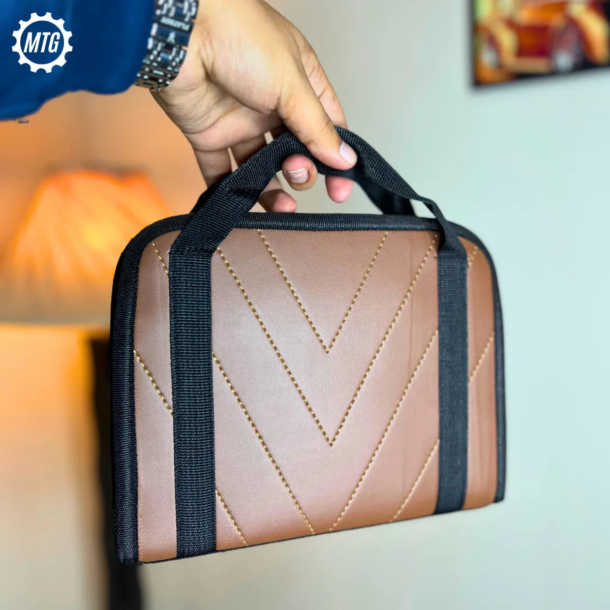 Thick Padded Leather Pistol Bag + FREE Cleaning Kit