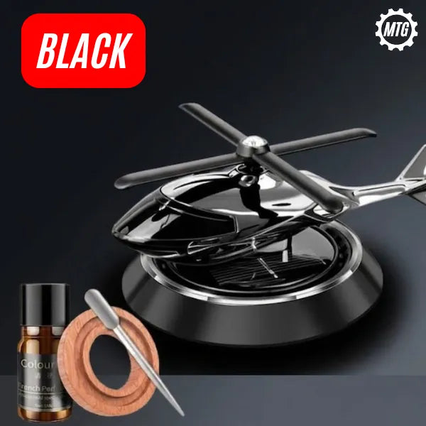 Solar Helicopter Car Aroma Diffuser – Rotating Dashboard Air Freshener with Perfume
