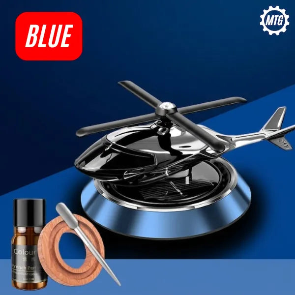 Solar Helicopter Car Aroma Diffuser – Rotating Dashboard Air Freshener with Perfume