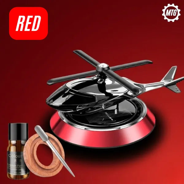 Solar Helicopter Car Aroma Diffuser – Rotating Dashboard Air Freshener with Perfume
